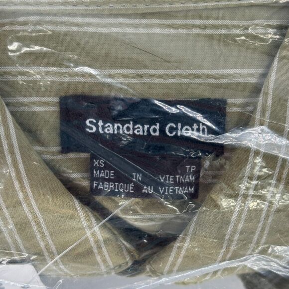 NWT Urban Outfitters Standard Cloth Brody Crinkle Stripe Coco/Mar Men's XS $59 - Picture 2 of 7